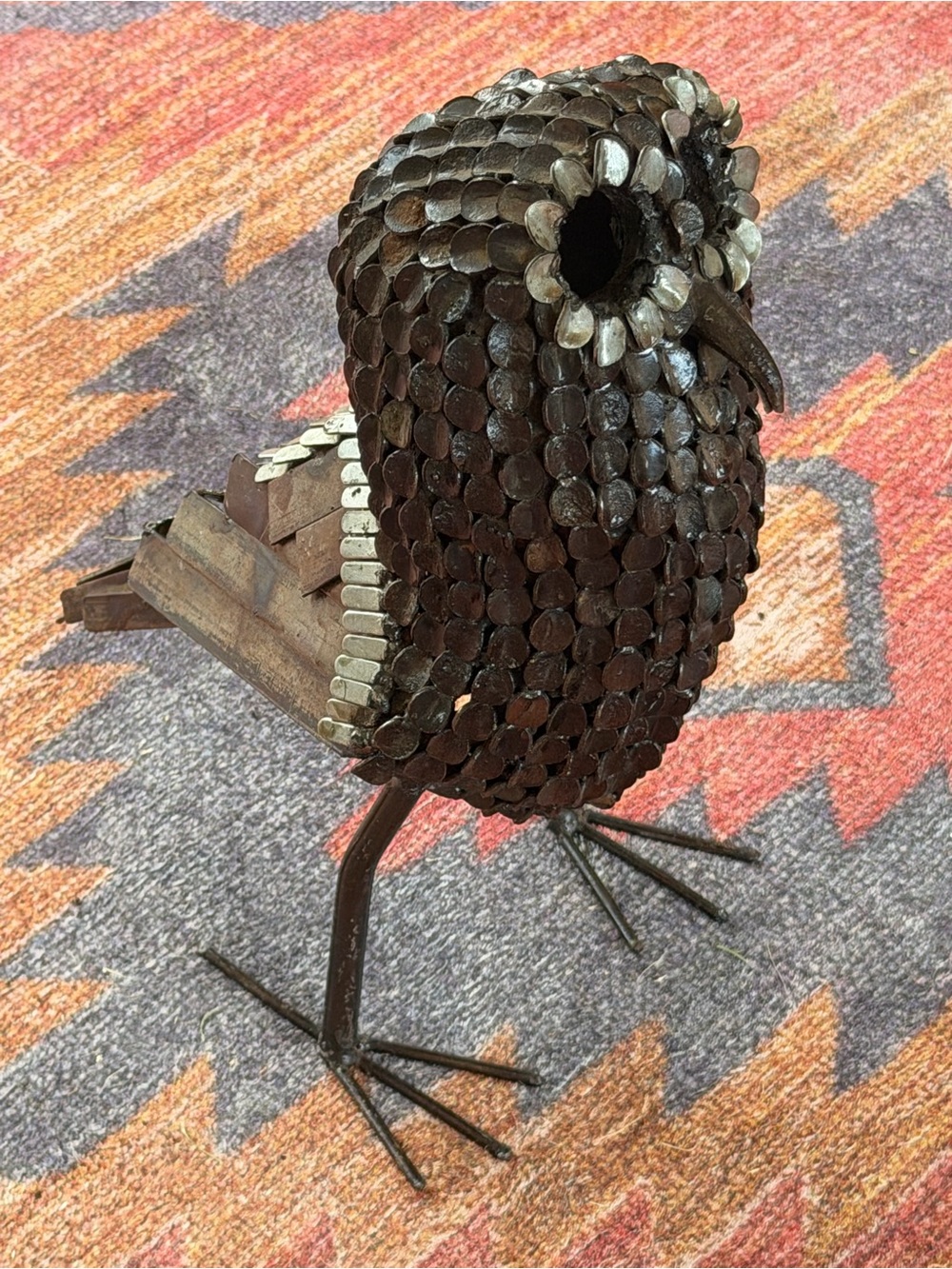 MCM Brutalist metal Owl sculptures
